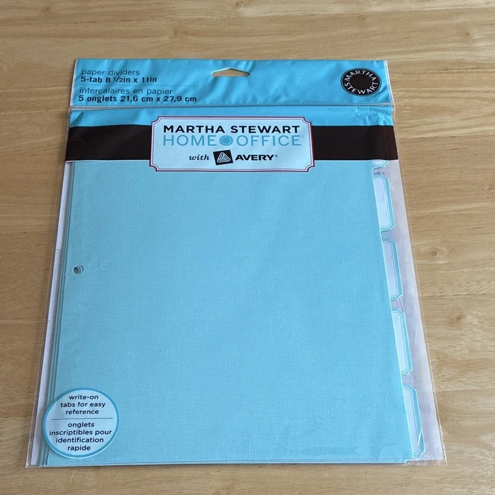 Martha Stewart with Avery Paper Dividers & Filler Paper 5-Tab Letter Blue White
